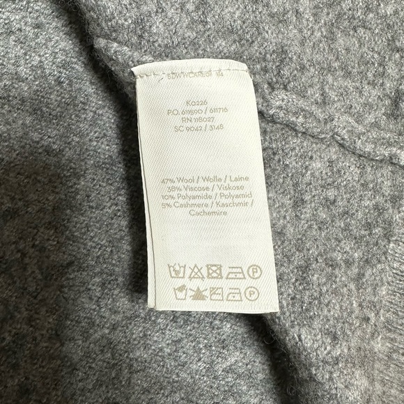 Boden Mollie Wool Cashmere Blend Sweater Color Block Gray and Yellow Sz M - Picture 9 of 12